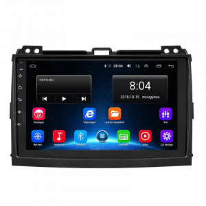 Штатная магнитола Lesko для Toyota Land Cruiser Prado 120 Series Рестайлинг 2007-2009 экран 9" 2/32Gb Wi-Fi GPS Base