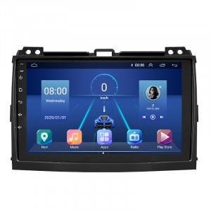 Штатная магнитола Lesko для Toyota Land Cruiser Prado 120 Series Рестайлинг 2007-2009 экран 9" 4/64Gb 4G Wi-Fi GPS Top