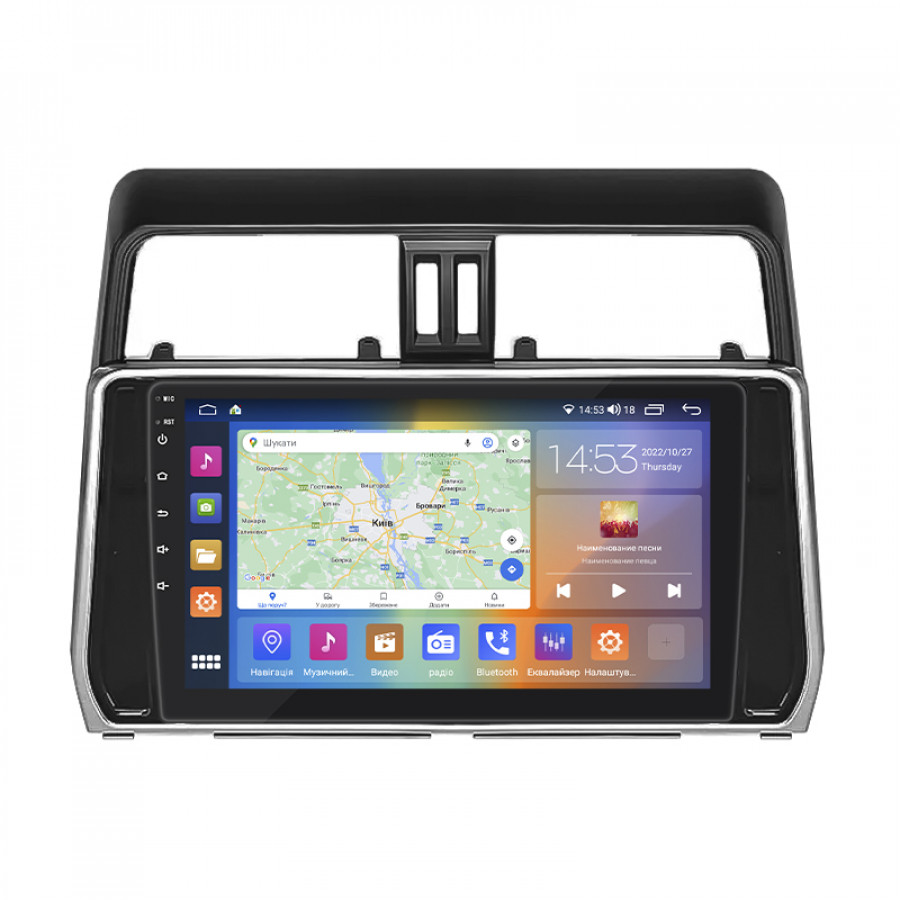Штатная магнитола Lesko для Toyota Land Cruiser Prado 150 Series Рестайлинг 2 2017-2020 экран 10" 4/64Gb CarPlay 4G Wi-Fi GPS Prime