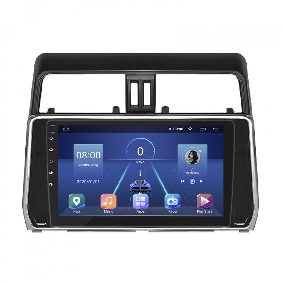 Штатная магнитола Lesko для Toyota Land Cruiser Prado 150 Series Рестайлинг 2 2017-2020 экран 10" 4/64Gb 4G Wi-Fi GPS Top
