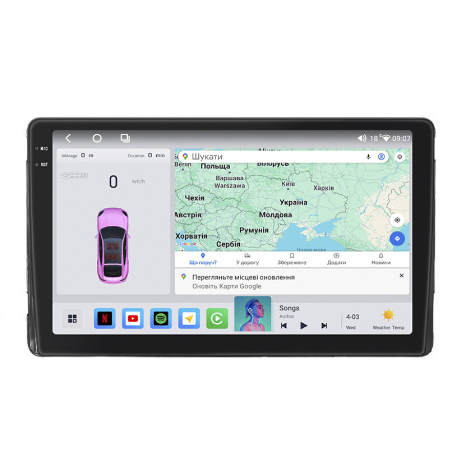 Штатная магнитола Lesko для Toyota Matrix II (E140) 2008-2014 экран 9" 4/64 QLED CarPlay 4G Wi-Fi GPS 360 Prime
