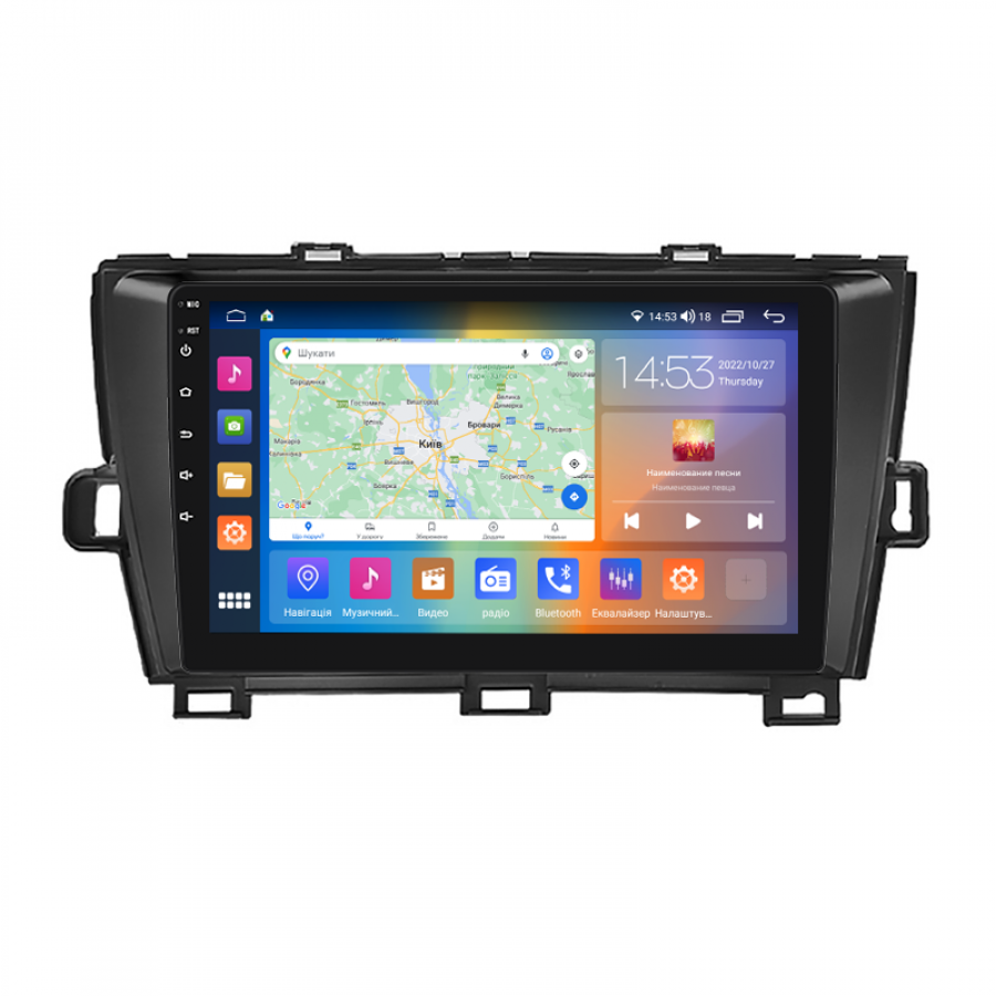 Штатная магнитола Lesko для Toyota Prius III (XW30) 2009-2011 экран 9" 4/64Gb CarPlay 4G Wi-Fi GPS Prime