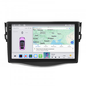 Штатная магнитола Lesko для Toyota RAV4 III (XA30) 2006-2012 экран 9" 4/64 QLED CarPlay 4G Wi-Fi GPS 360 Prime
