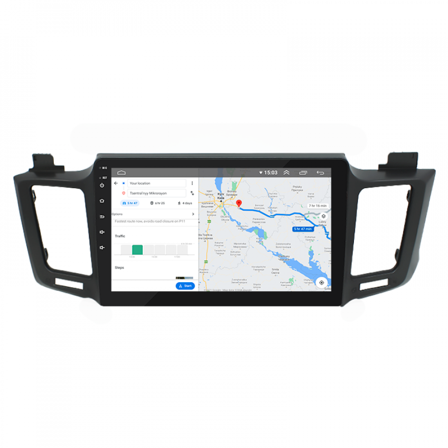 Штатная магнитола Lesko для Toyota RAV4 IV (CA40) 2012-2015 экран 10" 4/32Gb 4G Wi-Fi GPS Top