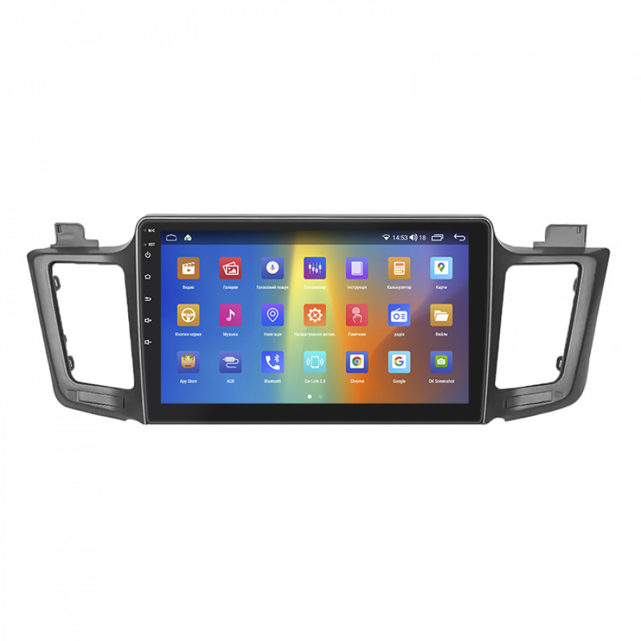 Штатная магнитола Lesko для Toyota RAV4 IV (CA40) Рестайлинг 2015-2019 экран 10" 2/32Gb CarPlay 4G Wi-Fi GPS Prime