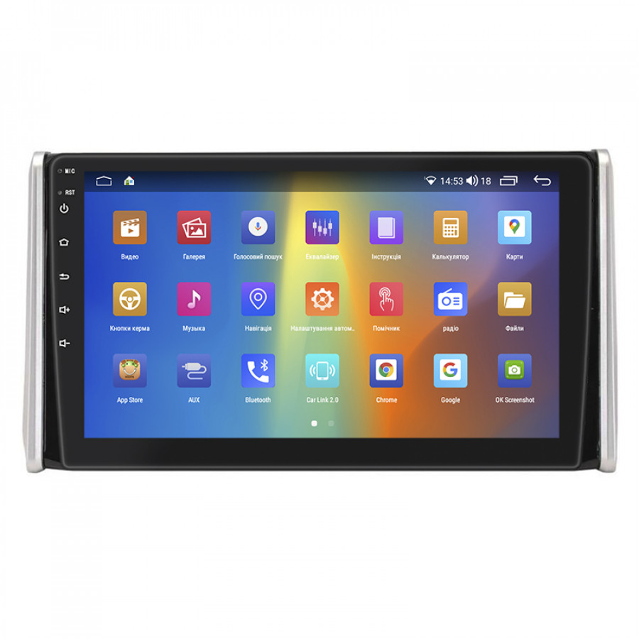Штатная магнитола Lesko для Toyota RAV4 V (XA50) 2018-н.в. экран 10" 2/32Gb CarPlay 4G Wi-Fi GPS Prime