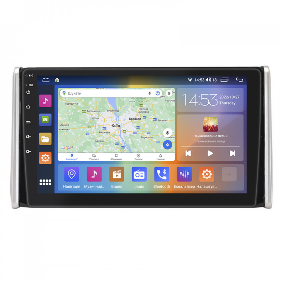Штатная магнитола Lesko для Toyota RAV4 V (XA50) 2018-н.в. экран 10" 4/64Gb CarPlay 4G Wi-Fi GPS Prime