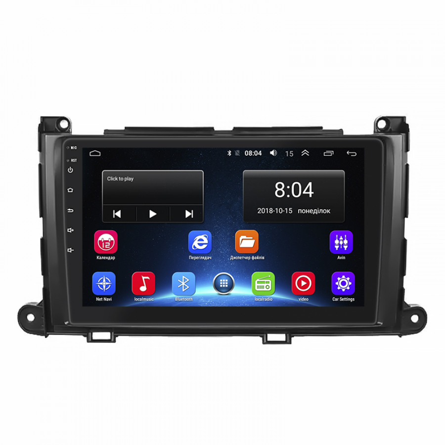 Штатная магнитола Lesko для Toyota Sienna III 2010-2014 экран 9" 2/32Gb Wi-Fi GPS Base