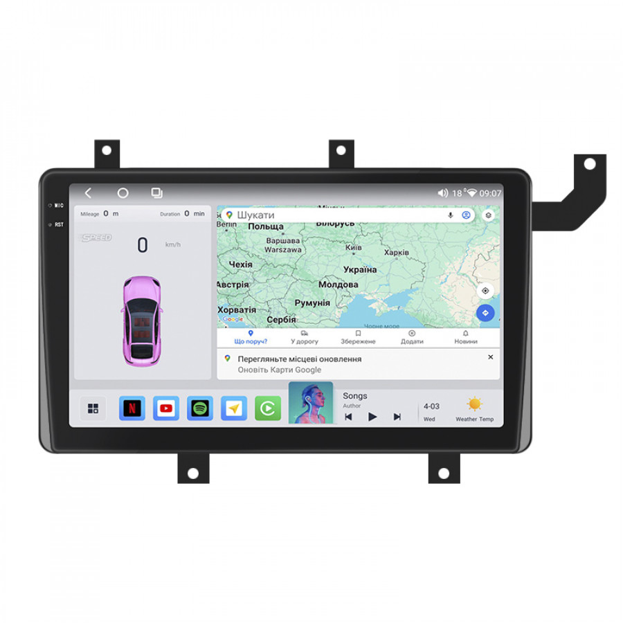Штатная магнитола Lesko для Toyota Tacoma III 2015-н.в. экран 9" 4/64 QLED CarPlay 4G Wi-Fi GPS 360 Prime