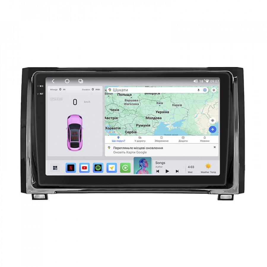 Штатная магнитола Lesko для Toyota Tundra II Рестайлинг 2013-2021 экран 9" 4/64 QLED CarPlay 4G Wi-Fi GPS 360 Prime