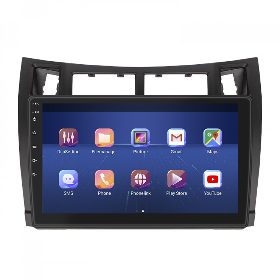 Штатная магнитола Lesko для Toyota Vitz II (XP90) 2005-2011 экран 9" 2/32Gb 4G Wi-Fi GPS Top