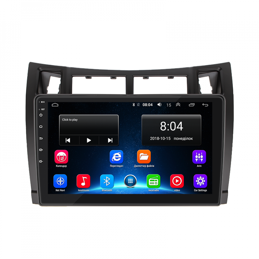 Штатная магнитола Lesko для Toyota Yaris II Рестайлинг 2009-2012 экран 9" 2/32Gb Wi-Fi GPS Base