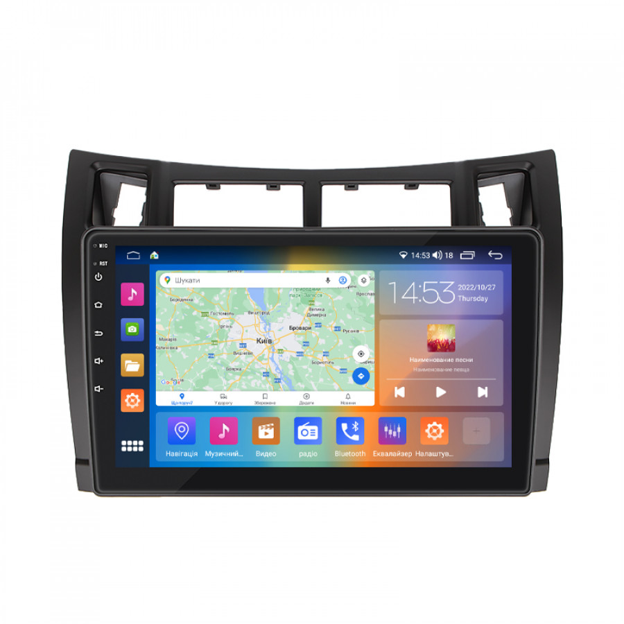Штатная магнитола Lesko для Toyota Yaris II Рестайлинг 2009-2012 экран 9" 4/64Gb CarPlay 4G Wi-Fi GPS Prime