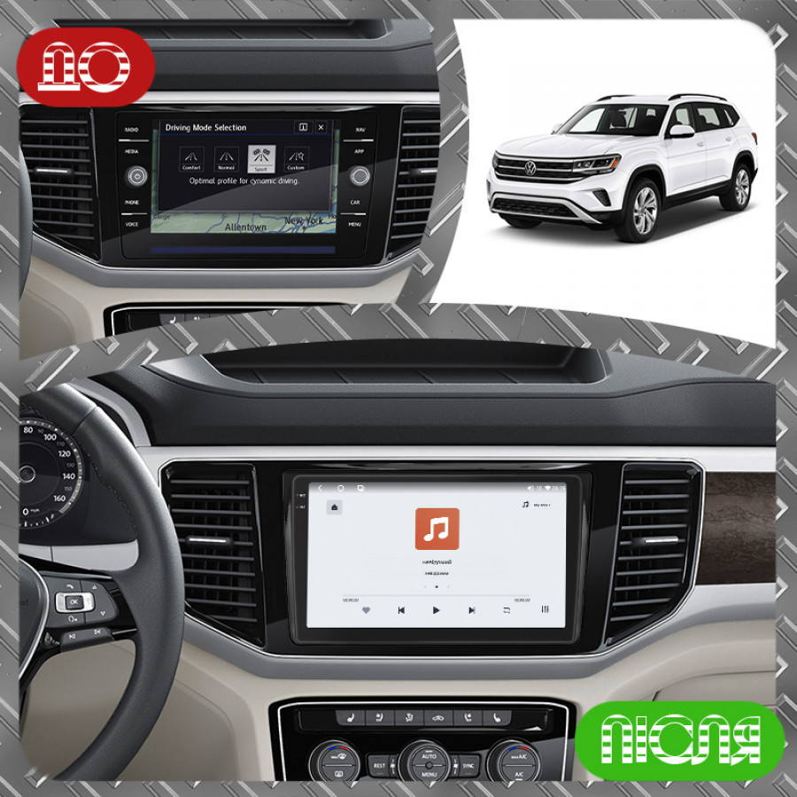 Штатная магнитола Lesko для Volkswagen Atlas I Рестайлинг 2020-н.в. экран 9" 4/64 QLED CarPlay 4G Wi-Fi GPS 360 Prime