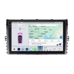 Штатная магнитола Lesko для Volkswagen Caravelle T6 Рестайлинг 2019-н.в. экран 9" 4/64 QLED CarPlay 4G Wi-Fi GPS 360 Prime