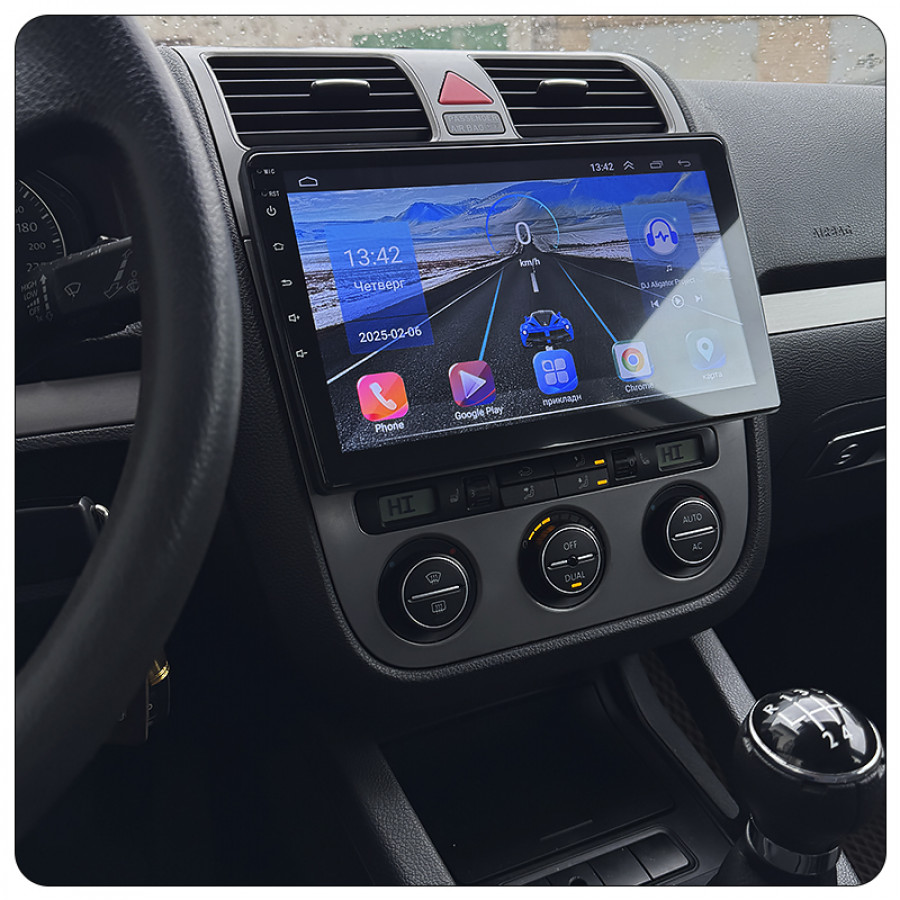 Штатная магнитола Lesko для Volkswagen Golf V 2003-2009 экран 10" 2/32Gb Wi-Fi GPS Base
