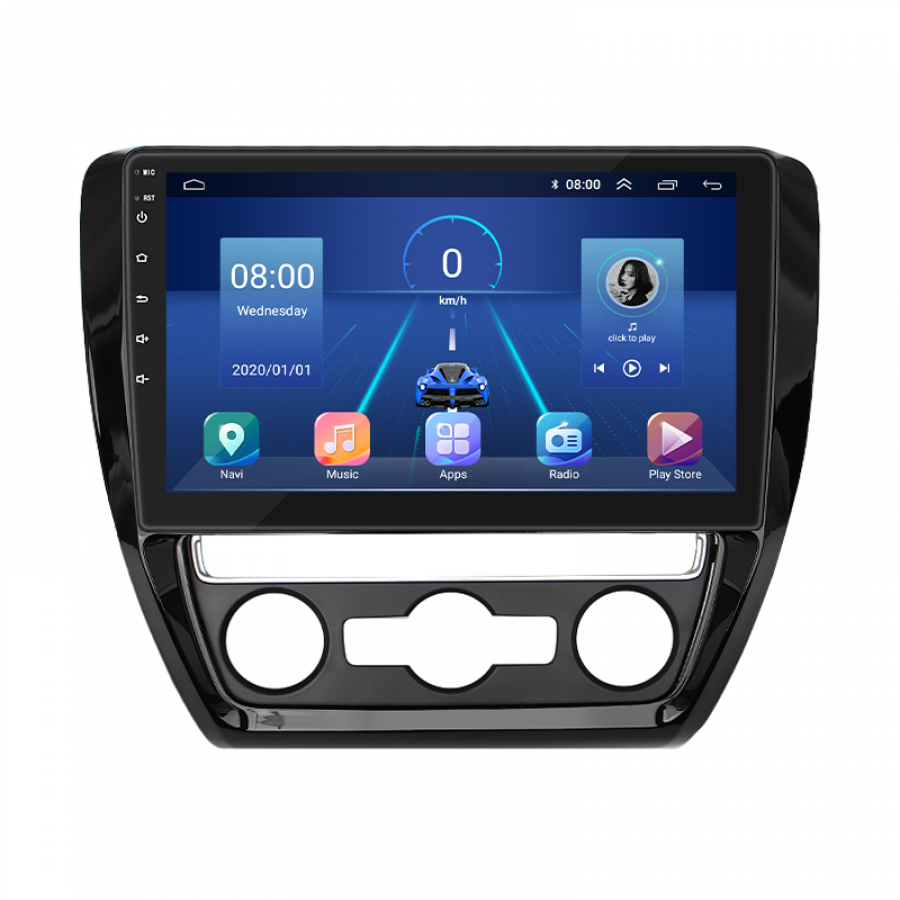 Штатная магнитола Lesko для Volkswagen Jetta VI 2010-2015 экран 10" 4/32Gb 4G Wi-Fi GPS Top