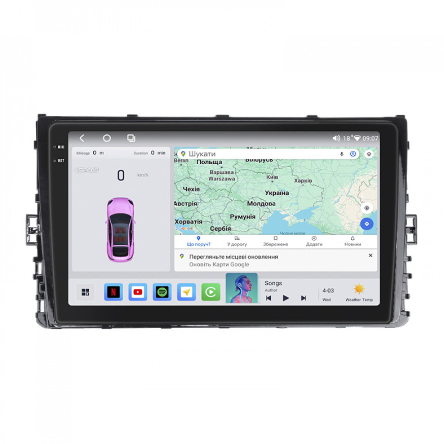 Штатная магнитола Lesko для Volkswagen Jetta VII 2018-н.в. экран 9" 4/64 QLED CarPlay 4G Wi-Fi GPS 360 Prime