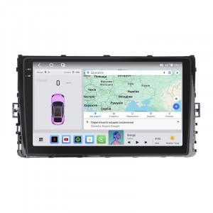 Штатная магнитола Lesko для Volkswagen Polo VI (EU Market) 2017-2021 экран 9" 4/64 QLED CarPlay 4G Wi-Fi GPS 360 Prime