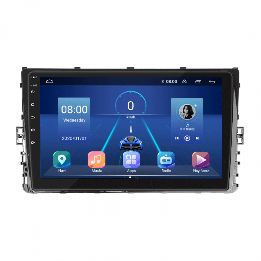 Штатная магнитола Lesko для Volkswagen Polo VI (EU Market) 2017-2021 экран 9" 4/64Gb 4G Wi-Fi GPS Top