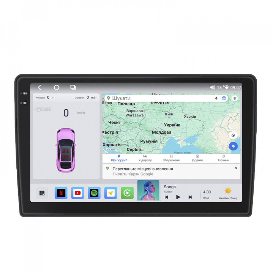 Штатная магнитола Lesko для Volkswagen Sharan II Рестайлинг 2015-н.в. экран 9" 4/64 QLED CarPlay 4G Wi-Fi GPS 360 Prime