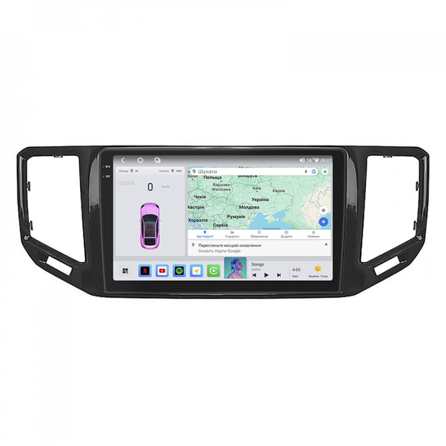 Штатная магнитола Lesko для Volkswagen Teramont I Рестайлинг 2021-н.в. экран 10" 4/64 QLED CarPlay 4G Wi-Fi GPS 360 Prime