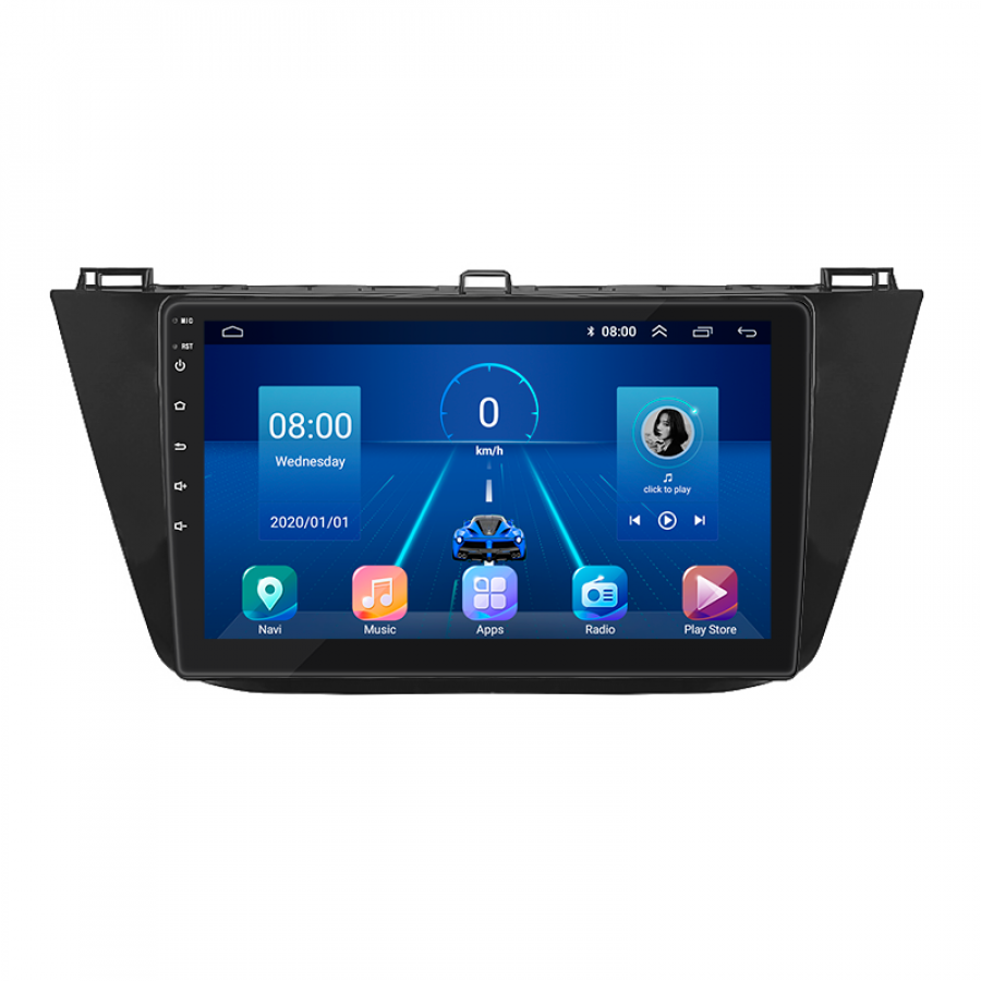 Штатная магнитола Lesko для Volkswagen Tiguan II 2016-2020 экран 10" 4/64Gb 4G Wi-Fi GPS Top