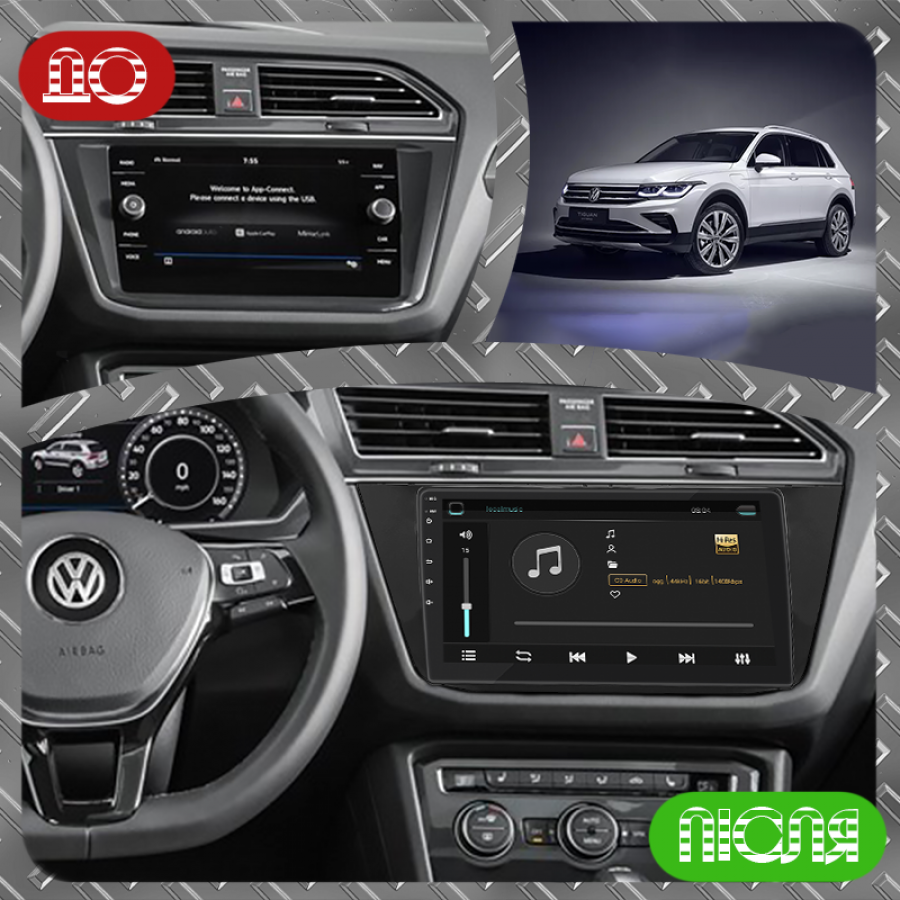 Штатная магнитола Lesko для Volkswagen Tiguan II Рестайлинг 2020-н.в. экран 10" 2/32Gb Wi-Fi GPS Base