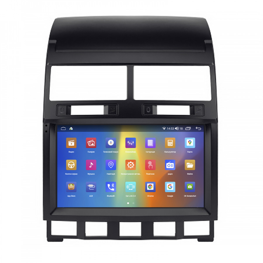 Штатная магнитола Lesko для Volkswagen Touareg I Рестайлинг 2006-2010 экран 9" 4/64Gb CarPlay 4G Wi-Fi GPS Prime