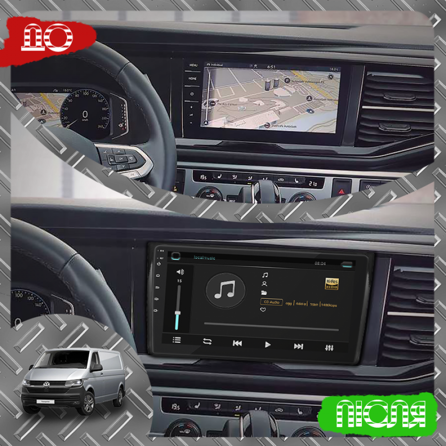 Штатная магнитола Lesko для Volkswagen Transporter T6 Рестайлинг 2019-н.в. экран 9" 2/32Gb Wi-Fi GPS Base