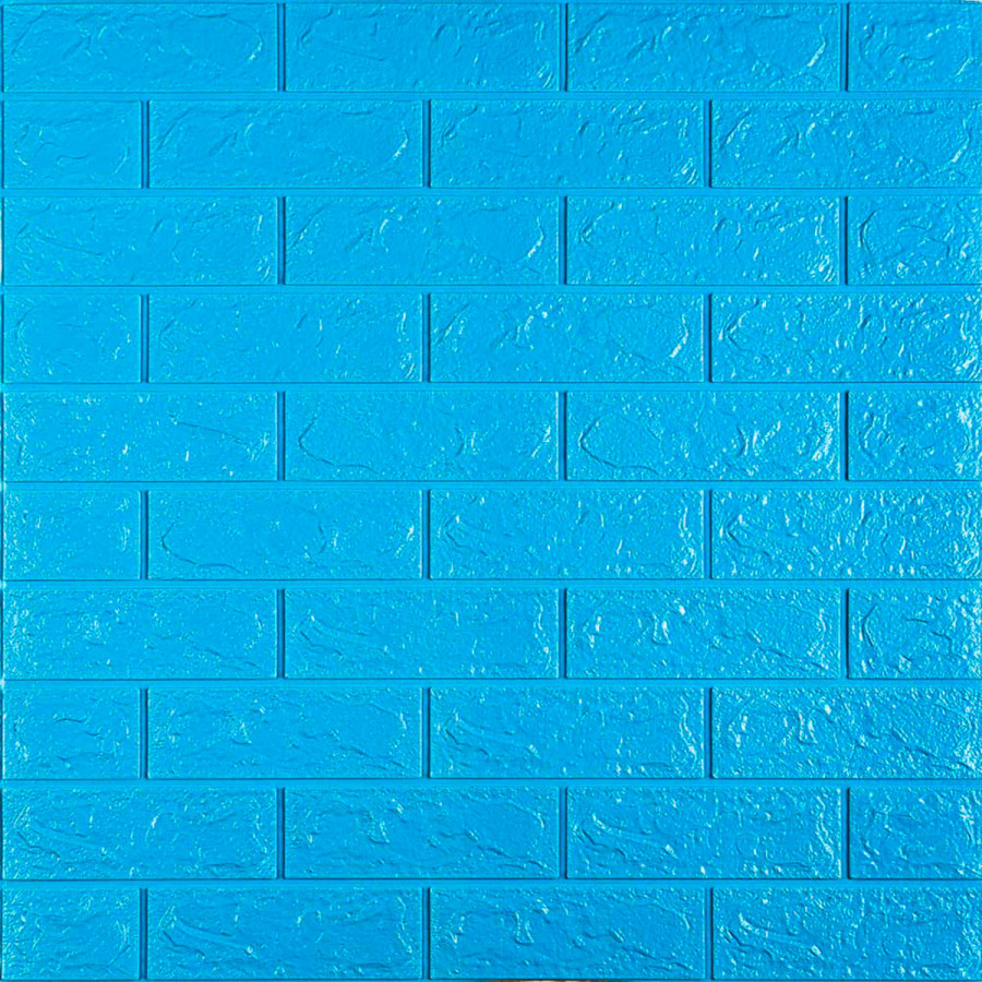 3D панель самоклеюча 700х770х5мм цегла Блакитна (005-5) SW-00000297