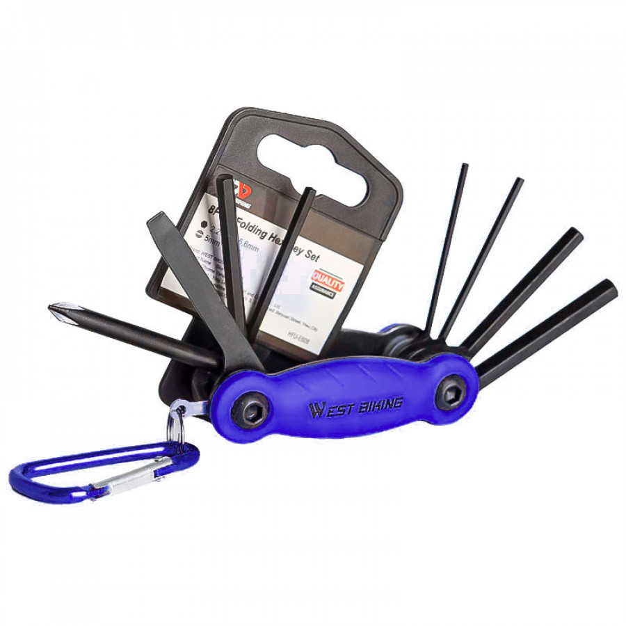 Мультитул West Biking YP0719243 карманный набор инструментов для велосипеда Blue