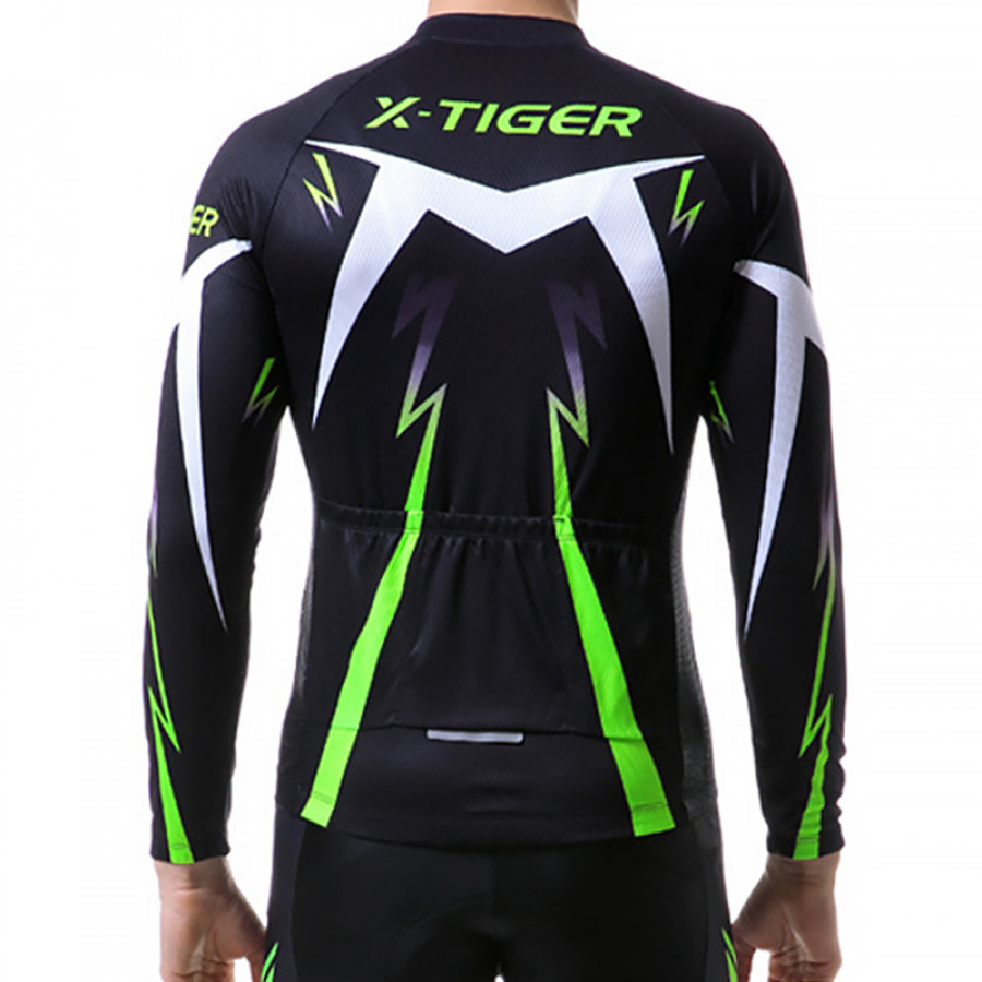 Вело костюм для мужчин X-Тiger XM-CT-013 кофта с длинным рукавом штаны Green 3XL