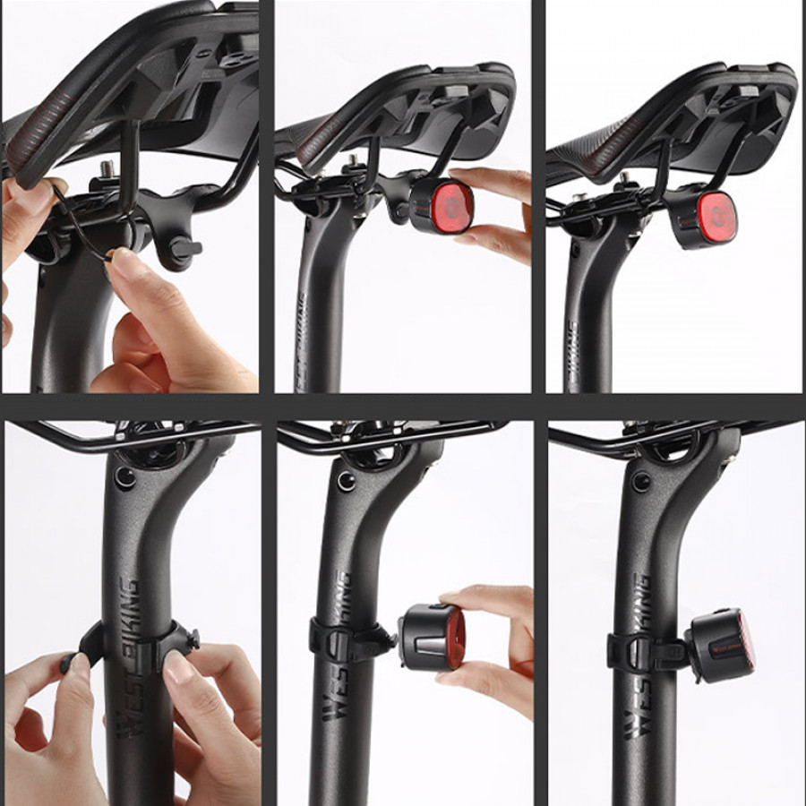 Фонарь велосипедный West Biking YP0701409-WT09 задний велогабарит умный велофонарь