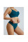 Бесшовный комплект женского белья в текстуре косичка трусы и топ 6608# Изумрудный M