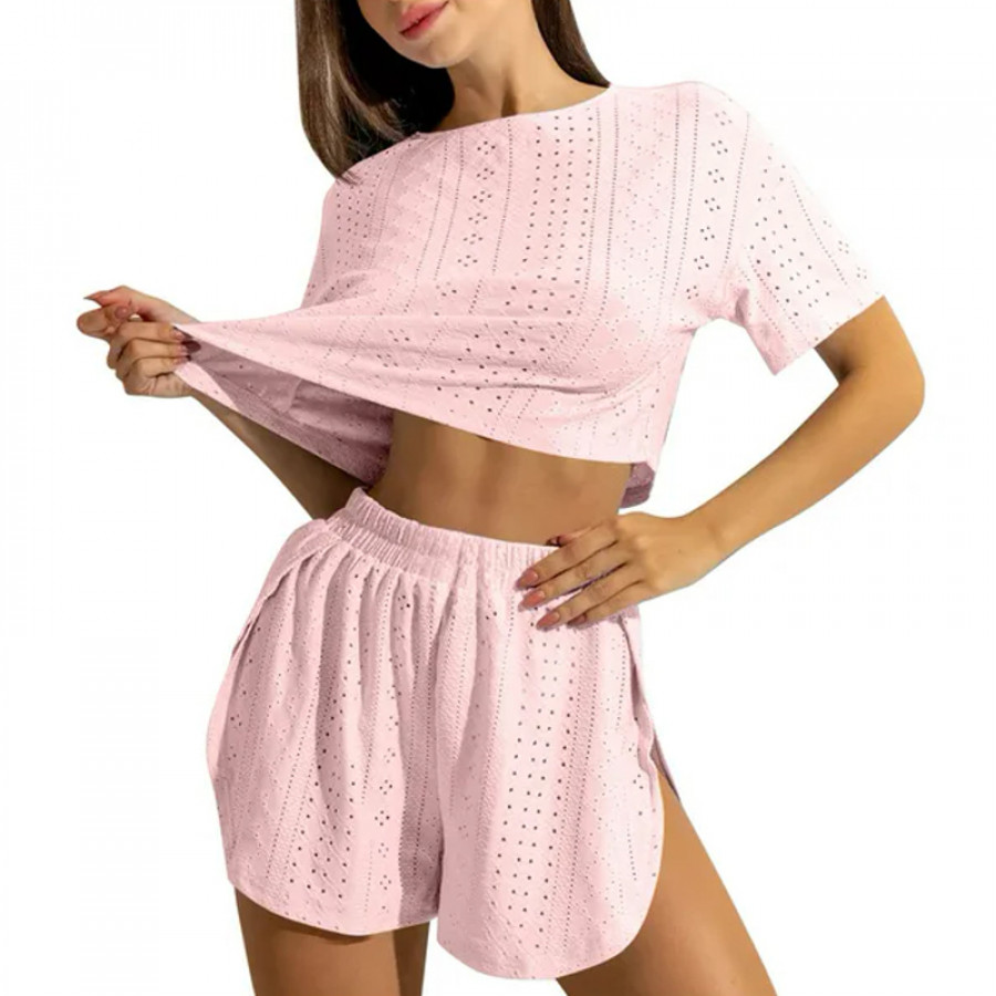 Женский комплект для дома и сна SM24107A футболка и шорты женская пижама Pink M