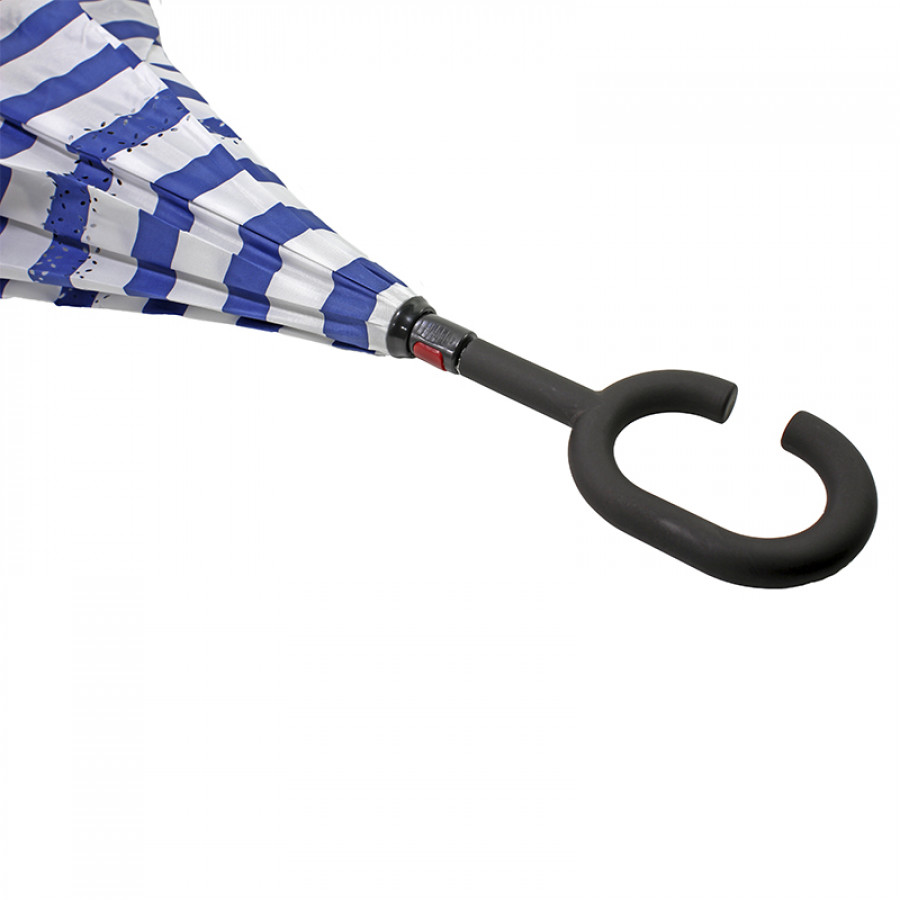 Зонт наоборот Up-Brella Сине-белые полосы