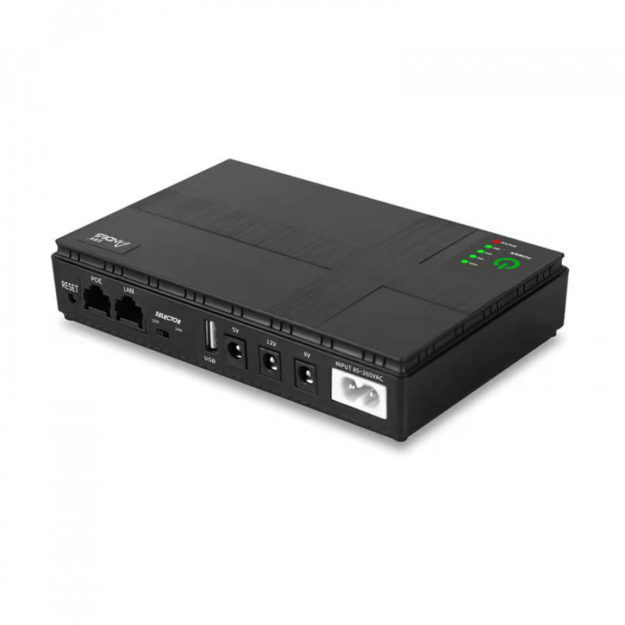 ИБП Andes DC1018P для WI-Fi роутера 5V 9V 12V 10400mAh с защитой от короткого замыкания Black