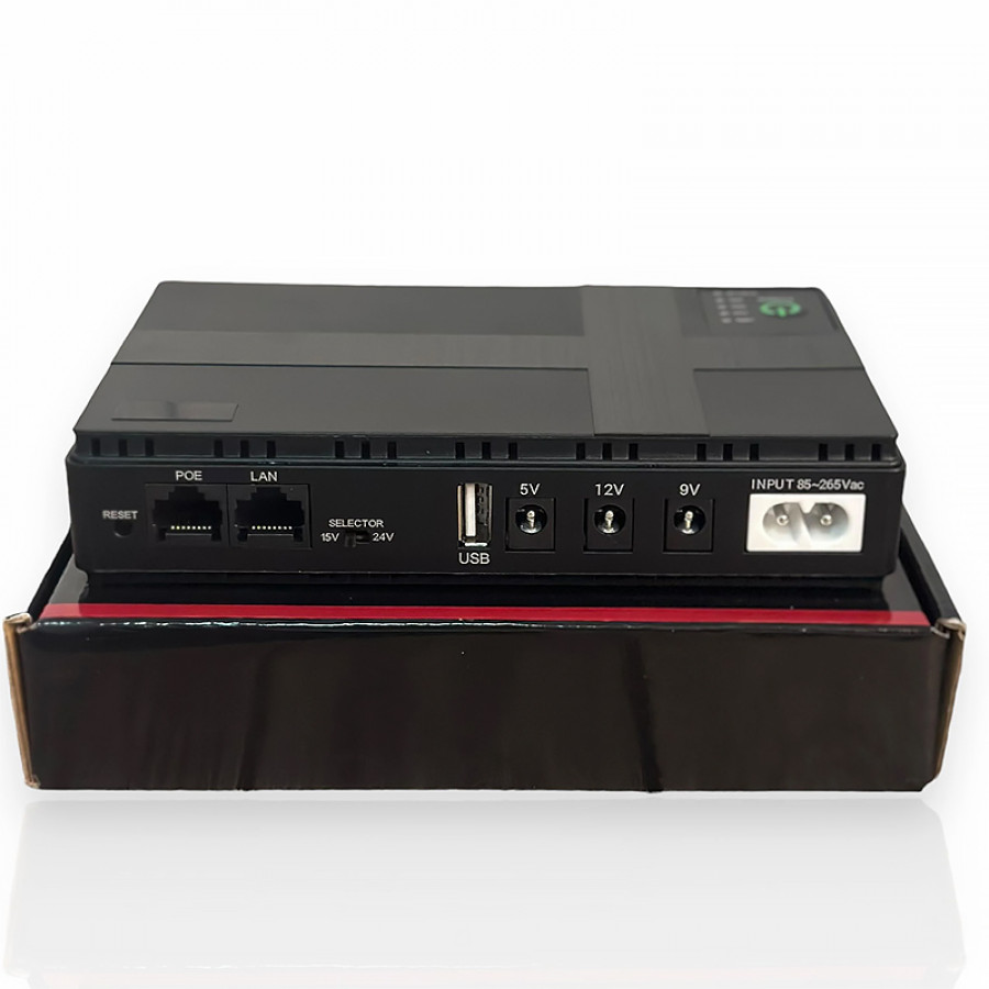ИБП Andes DC1018P для WI-Fi роутера 5V 9V 12V 10400mAh с защитой от короткого замыкания Black