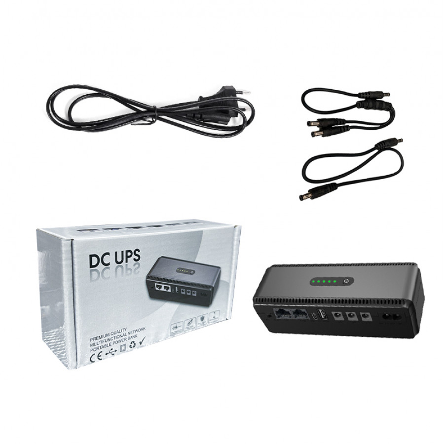 ИБП Andes Mini UPS для WI-Fi роутера 5V 9V 12V 10400 mAh с защитой от короткого замыкания