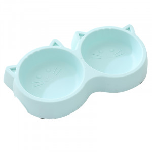Миска для кошек Taotaopets Cat 123307 двойная пластиковая Blue