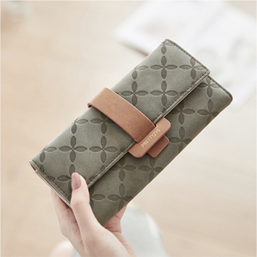 Женский кошелек Prettyzys PT18-989 клатч с пряжкой повседневный Green
