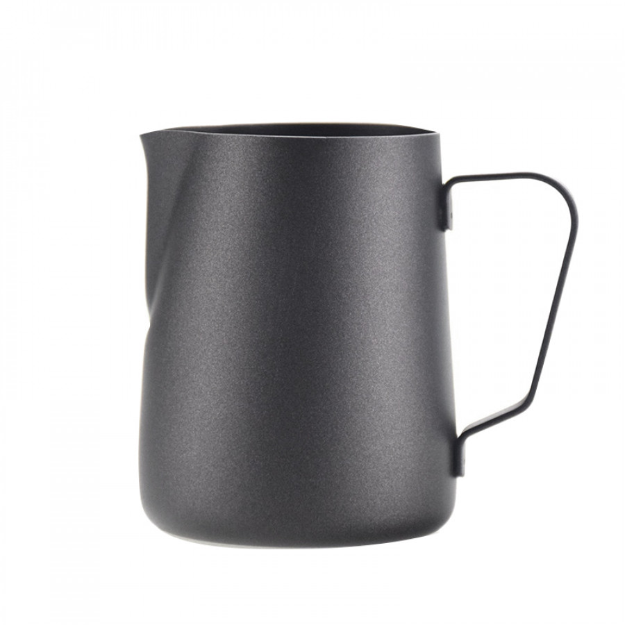 Питчер молочник для кофе Ecocoffeetools LH3560B с тефлоновым покрытием для взбивания молока с длинным носиком Black 350 мл