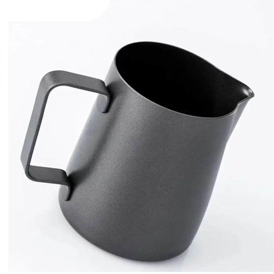 Питчер молочник для кофе Ecocoffeetools LH3560B с тефлоновым покрытием для взбивания молока с длинным носиком Black 350 мл