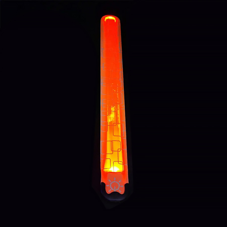 Светодиодный LED браслет на руку AY-062 для бега спорта USB аккумуляторный Orange