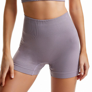 Шорты женские 1802# бесшовные для фитнеса пуш ап push up Лиловый L