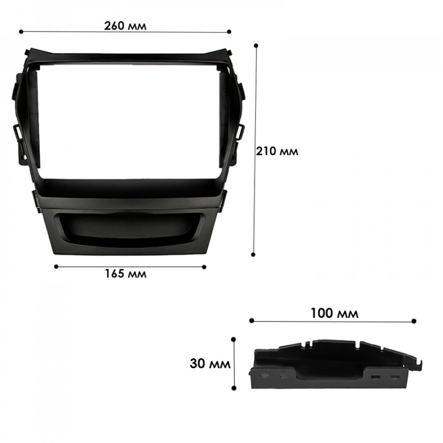 Переходная рамка Hyundai Santa Fe 2012-2018 IX45 2012 9" (TK 0166) Black