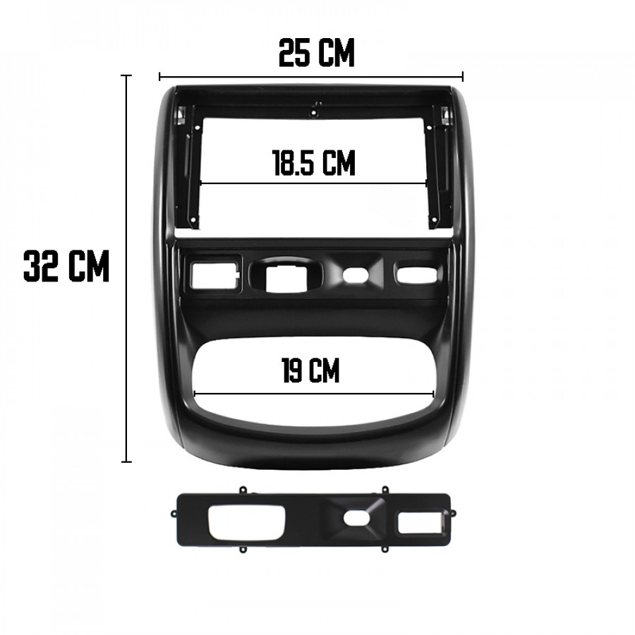Переходная рамка Renault Duster 2010-2015 (F-6696) 9" Black