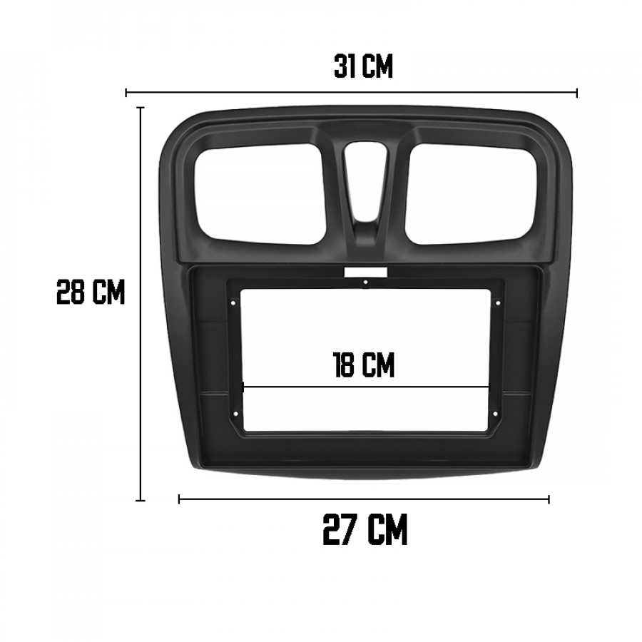 Переходная рамка Renault Sandero 2013+ Logan 2012+ Dacia Sandero 2013-2020 Logan 2012-2020 (6985) 10,1" Black