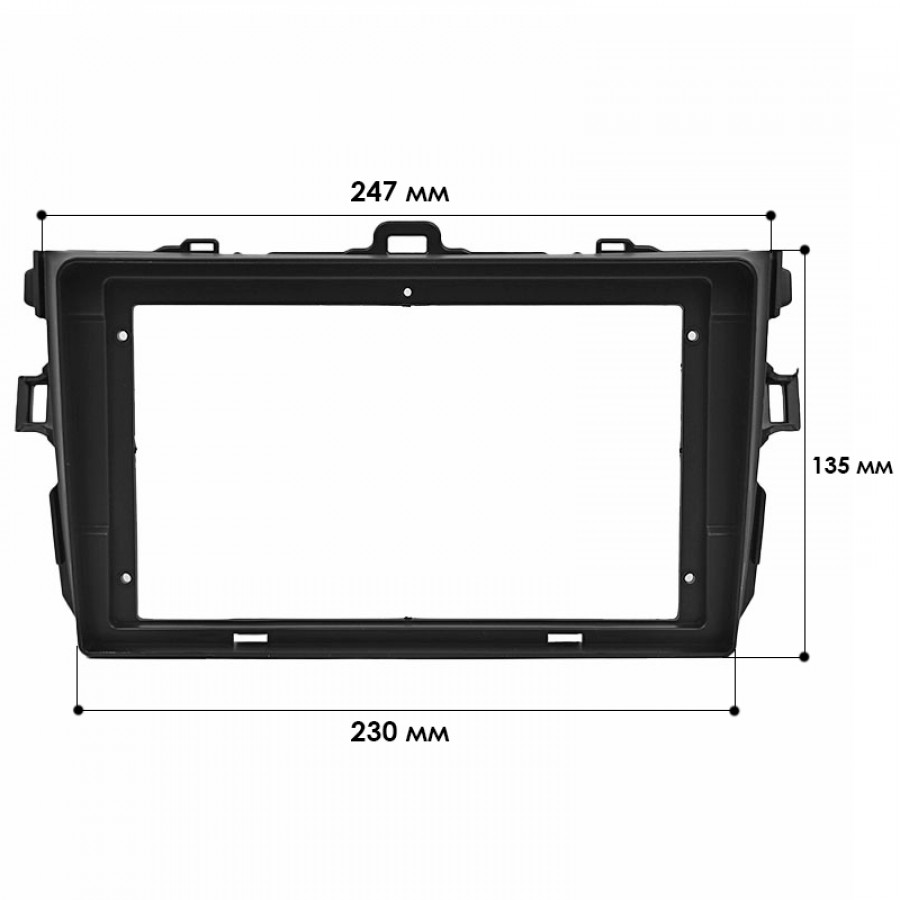 Переходная рамка Toyota Corolla 2007-2013 (TO 181N) 9" Black